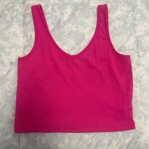 SHEIN Fuchsia Ribbed Tank Top